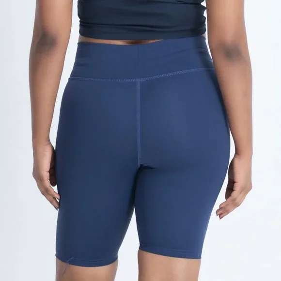 NWT Nike Sportswear Essential Women's High Waist Bike Short Navy Blue UK 4- 12 - Picture 4 of 9